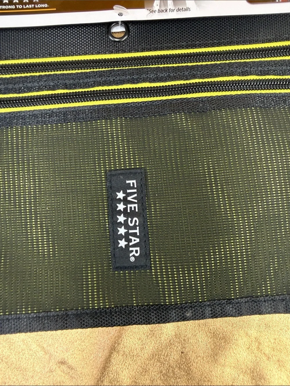 Five Star Black and Yellow Dual-Zipper Pencil pouch 2 secure zipper pockets